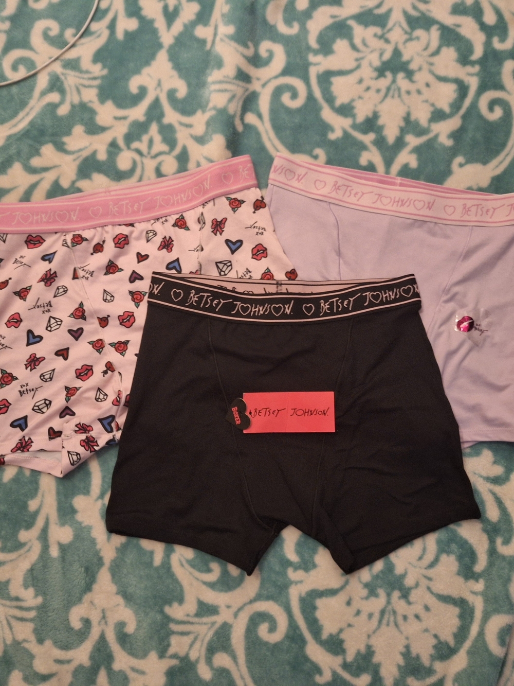 Betsey Johnson NWT Boxer/Boyshort Trio